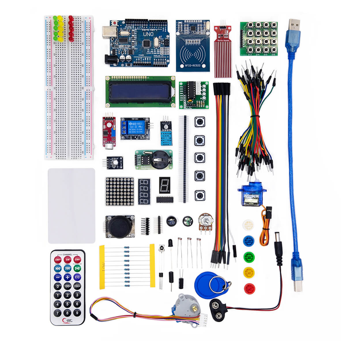 Купить набор для моделирования Ардуино Arduino UNO R3 9V Maximum KIT с RFID  модулем в Миассе, цена 3010 рублей в Mir-arduino.ru